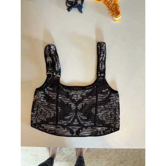 Anthropologie Crop Tank - Black, Mauve & Cream - Picture 3 of 4